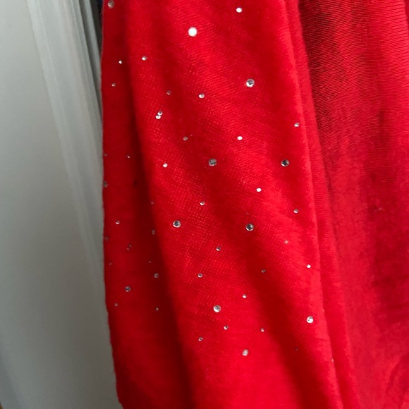 Acrylic Red Scarf with Sequin details - Picture 4 of 6